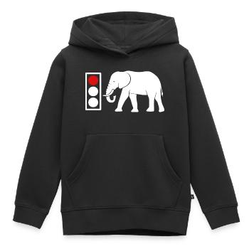 Afrikanischer Elefantenstoßzahn Zoo rotes Feuer - Kinder Premium Organic Hoodie - Schwarz - Vorne - AI Model Kid Male (0cm)