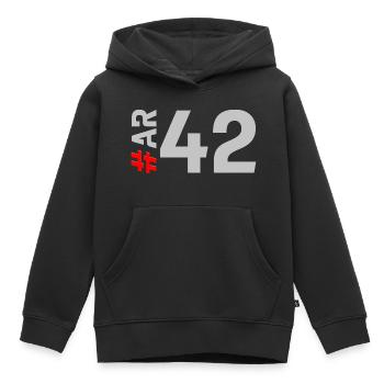 AR42-KARTON - Kinder Premium Organic Hoodie - Schwarz - Vorne - AI Model Kid Male (0cm)