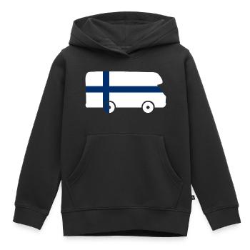 RV Finland Voyage Vacances Camper Autocollant - Sweat Premium à capuche enfant bio - noir - Devant - AI Model Kid Male (0cm)