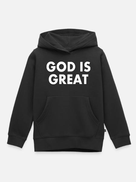 god is great - Kinder Premium Organic Hoodie - Schwarz