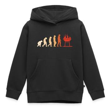 Griller Evolution Grilling - Kids Premium Organic Hoodie - black - Front - AI Model Kid Male (0cm)
