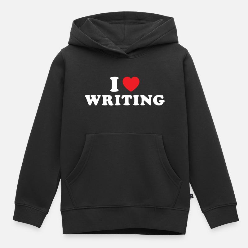 Écrivain J’aime écrire - Sweat Premium à capuche enfant bio - noir