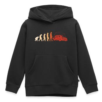 Dérive de l’évolution du sport - Sweat Premium à capuche enfant bio - noir - Devant - AI Model Kid Male (0cm)