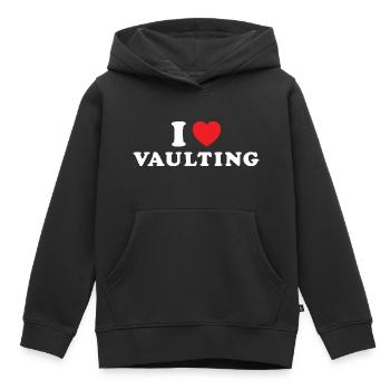 Perchiste J’adore la voltige - Sweat Premium à capuche enfant bio - noir - Devant - AI Model Kid Male (0cm)
