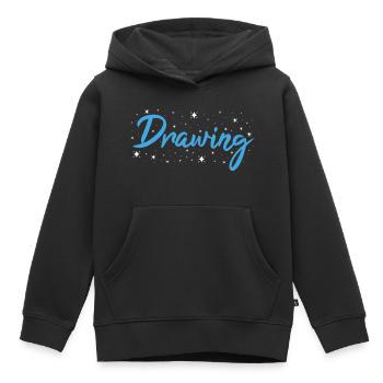 Drawer Drawing - Kids Premium Organic Hoodie - black - Front - AI Model Kid Male (0cm)