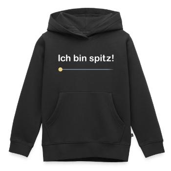★ Designfarben änderbar ★ Ich bin spitz! - Kinder Premium Organic Hoodie - Schwarz - Vorne - AI Model Kid Male (0cm)