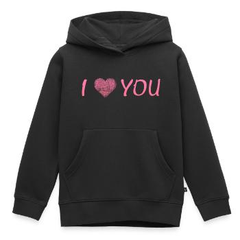 i love you - Kinder Premium Organic Hoodie - Schwarz - Vorne - AI Model Kid Male (0cm)