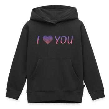 i love you - Kinder Premium Organic Hoodie - Schwarz - Vorne - AI Model Kid Male (0cm)