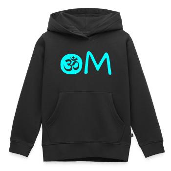Om Chakra blau - Kinder Premium Organic Hoodie - Schwarz - Vorne - AI Model Kid Male (0cm)