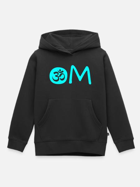 Om Chakra blau - Kinder Premium Organic Hoodie - Schwarz