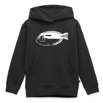 Paletten Doktorfisch weiß - Kinder Premium Organic Hoodie - Schwarz - Vorne - AI Model Kid Male (0cm)