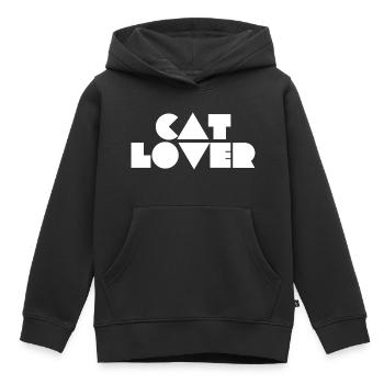 cat lover - Kids Premium Organic Hoodie - black - Front - AI Model Kid Male (0cm)