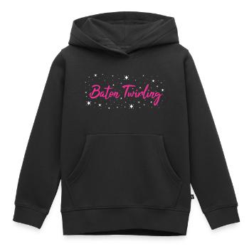 Bâton Twirler Bâton Twirling - Sweat Premium à capuche enfant bio - noir - Devant - AI Model Kid Male (0cm)