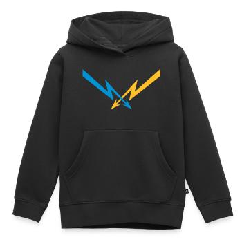 2 blitze muster elektrisch strom energie starkstro - Kinder Premium Organic Hoodie - Schwarz - Vorne - AI Model Kid Male (0cm)