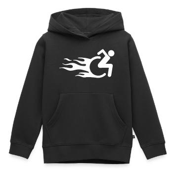Humour handicap handicap en fauteuil roulant rolli - Sweat Premium à capuche enfant bio - noir - Devant - AI Model Kid Male (0cm)
