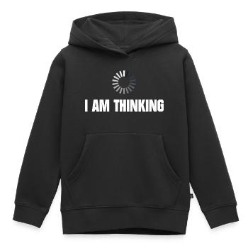 Je pense - Sweat Premium à capuche enfant bio - noir - Devant - AI Model Kid Male (0cm)
