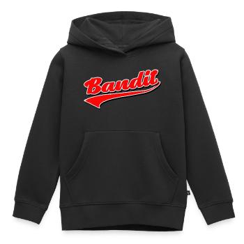 bandit voleur crime autocollant criminel hooligan gang - Sweat Premium à capuche enfant bio - noir - Devant - AI Model Kid Male (0cm)