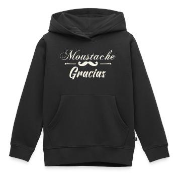 Moustache Gracias - Meilleur idée pour un cadeau. - Sweat Premium à capuche enfant bio - noir - Devant - AI Model Kid Male (0cm)