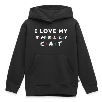 Ich liebe meine Katze lustige Katzenbesitzer Geschenkidee - Kinder Premium Organic Hoodie - Schwarz - Vorne - AI Model Kid Male (0cm)