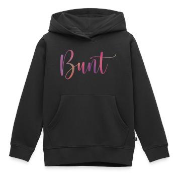 Bunt - Kinder Premium Organic Hoodie - Schwarz - Vorne - AI Model Kid Male (0cm)