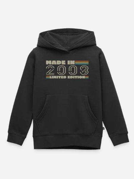 Vintage 2008 2008 verjaardagscadeau geboren in 2008 - Kinder Premium hoodie biologisch - zwart