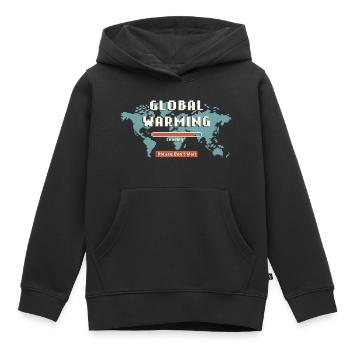 Global warming loading - Kids Premium Organic Hoodie - black - Front - AI Model Kid Male (0cm)