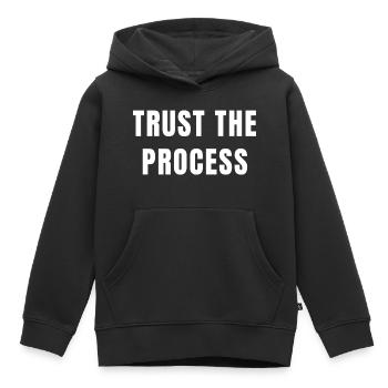 Vertraue dem Prozess Spirituelles Wachstum Mindset T-Shirt - Kinder Premium Organic Hoodie - Schwarz - Vorne - AI Model Kid Male (0cm)