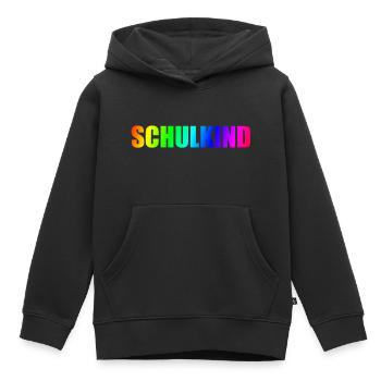 SCHULKIND 2025 - EINSCHULUNG - REGENBOGENFARBEN - Kinder Premium Organic Hoodie - Schwarz - Vorne - AI Model Kid Male (0cm)