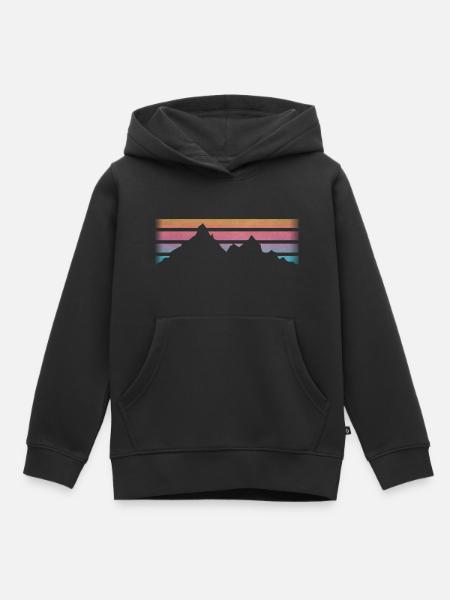 BERGE - WANDERN - RETRO Stripes - Kinder Premium Organic Hoodie - Schwarz