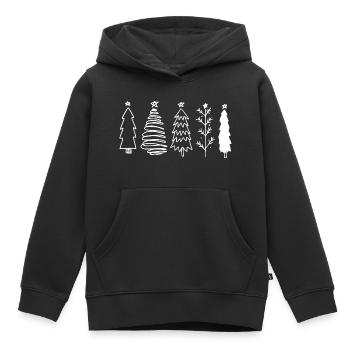 Weihnachtsbaum - X-MAS Weihnachtsbäume - Kinder Premium Organic Hoodie - Schwarz - Vorne - AI Model Kid Male (0cm)