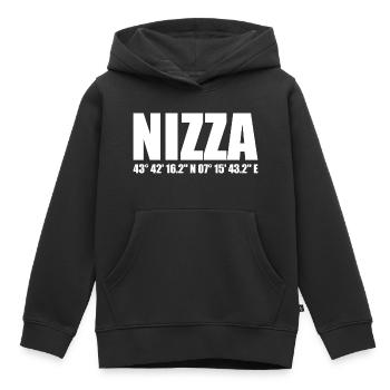 Nizza Koordinaten - Kinder Premium Organic Hoodie - Schwarz - Vorne - AI Model Kid Male (0cm)