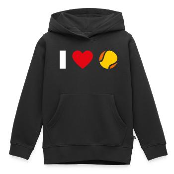 ICH LIEBE BEACH TENNIS | I LOVE BEACH TENNIS - Kinder Premium Organic Hoodie - Schwarz - Vorne - AI Model Kid Male (0cm)