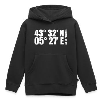 Aix-en-Provence Koordinaten - Kinder Premium Organic Hoodie - Schwarz - Vorne - AI Model Kid Male (0cm)