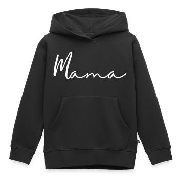 mama - Kids Premium Organic Hoodie - black - Front - AI Model Kid Male (0cm)