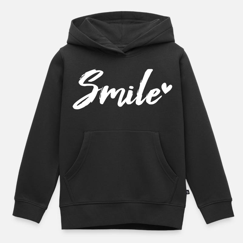 Sourire - Sweat Premium à capuche enfant bio - noir