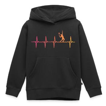 Tennis Sunset Heartbeat Tennis Player - Kids Premium Organic Hoodie - black - Front - AI Model Kid Male (0cm)