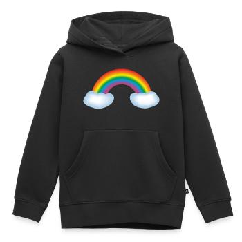 Regenbogen mit Wolken - Kinder Premium Organic Hoodie - Schwarz - Vorne - AI Model Kid Male (0cm)