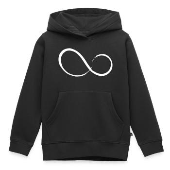 Infinity Sign Infinity Vector Motif - Kids Premium Organic Hoodie - black - Front - AI Model Kid Male (0cm)