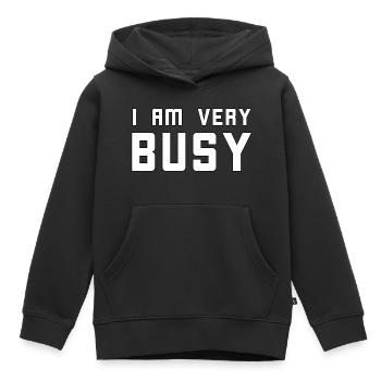 Je suis très occupé - Sweat Premium à capuche enfant bio - noir - Devant - AI Model Kid Male (0cm)