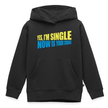 célibataire maintenant votre chance - Sweat Premium à capuche enfant bio - noir - Devant - AI Model Kid Male (0cm)