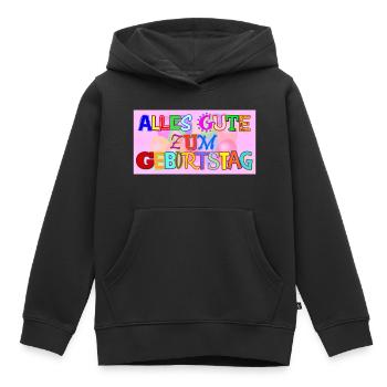 Alles Gute zum Geburtstag Schrift - Kinder Premium Organic Hoodie - Schwarz - Vorne - AI Model Kid Male (0cm)