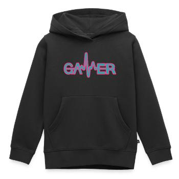 gamer - Kids Premium Organic Hoodie - black - Front - AI Model Kid Male (0cm)