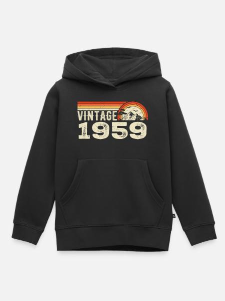 Vintage 1959 Birthday Gift 1959 Retro 1959 - Kids Premium Organic Hoodie - black