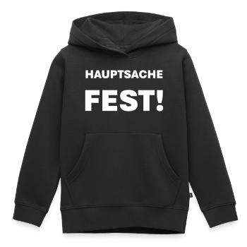 Hautsache fest - Kinder Premium Organic Hoodie - Schwarz - Vorne - AI Model Kid Male (0cm)