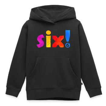 SIX 6 YEARS 6TH BIRTHDAY - Kids Premium Organic Hoodie - black - Front - AI Model Kid Male (0cm)
