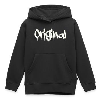 Original - Kids Premium Organic Hoodie - black - Front - AI Model Kid Male (0cm)