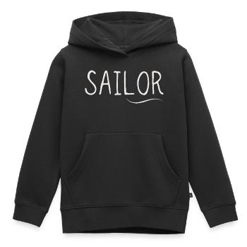 Sailor Segelmotiv Schriftzug - Kinder Premium Organic Hoodie - Schwarz - Vorne - AI Model Kid Male (0cm)