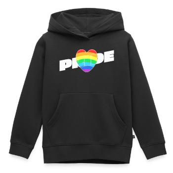 Pride Heart - Rainbow Design - Kids Premium Organic Hoodie - black - Front - AI Model Kid Male (0cm)