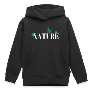 Nature - Sweat Premium à capuche enfant bio - noir - Devant - AI Model Kid Male (0cm)