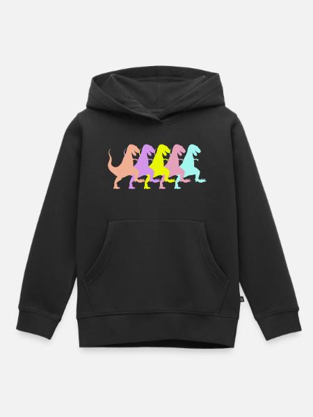 Dinosaurs Dancing Dinos Mob II - Kinder Premium Organic Hoodie - Schwarz